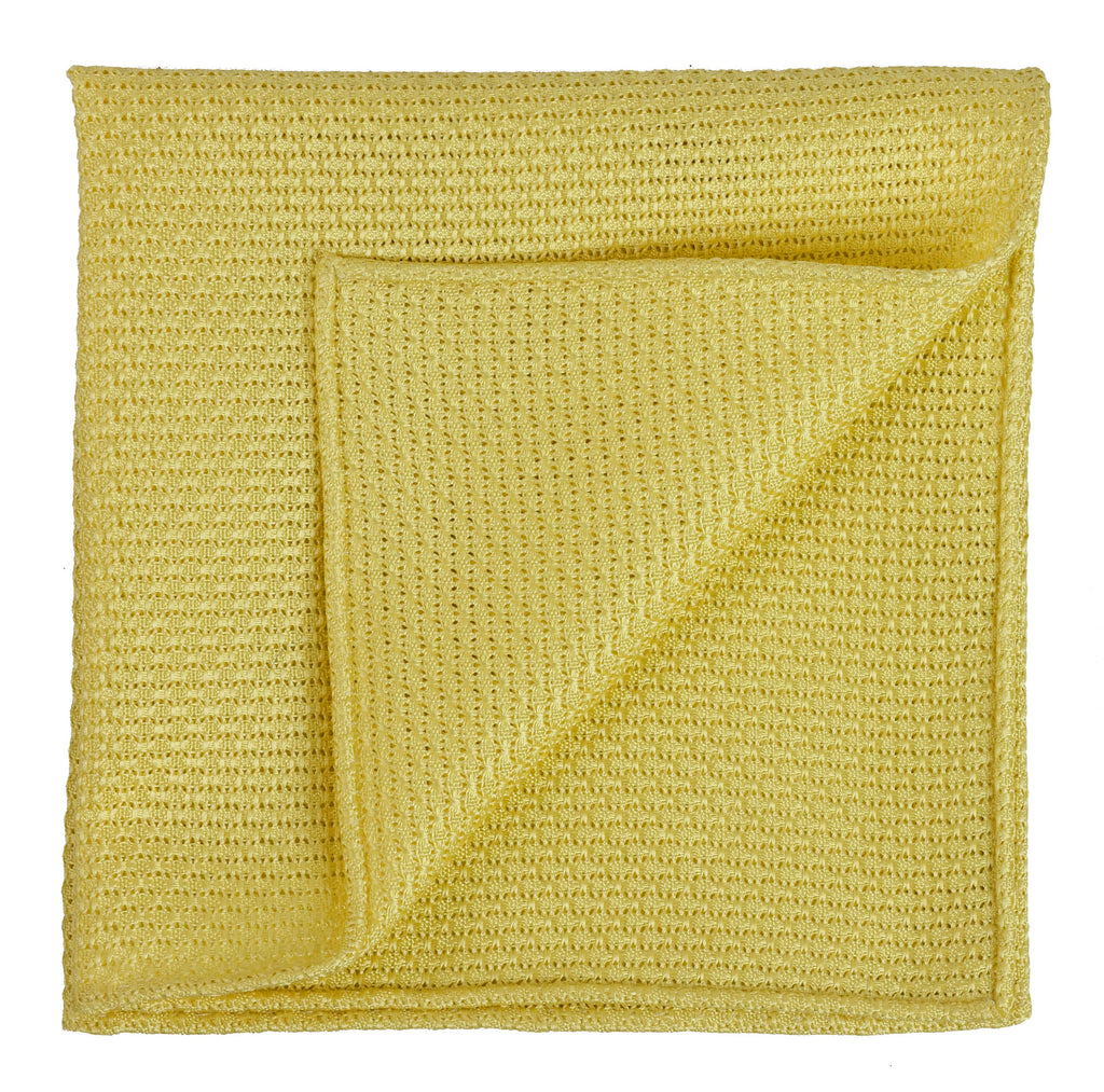 {[en]:Corn Yellow Grenadine Grossa Silk Pocket Square