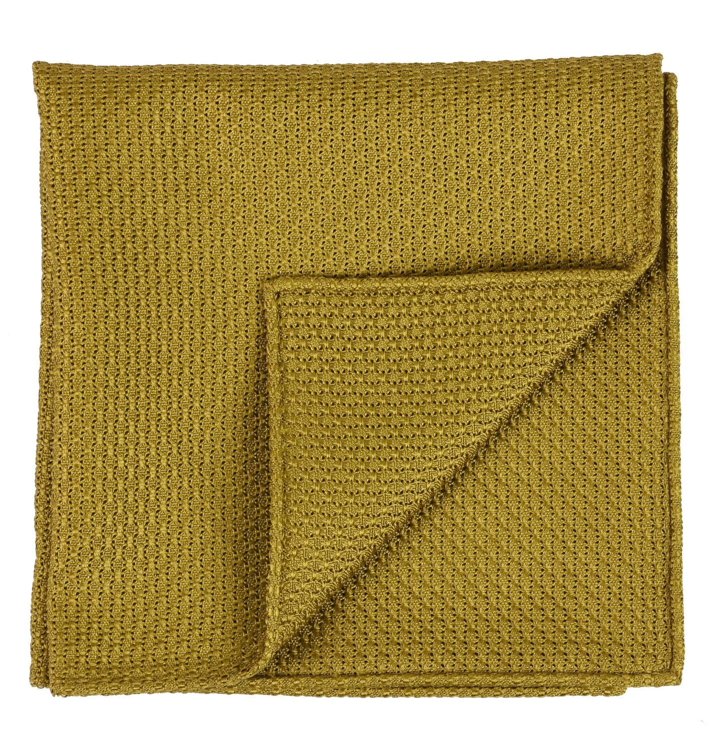 {[en]:Dark Gold Grenadine Grossa Silk Pocket Square