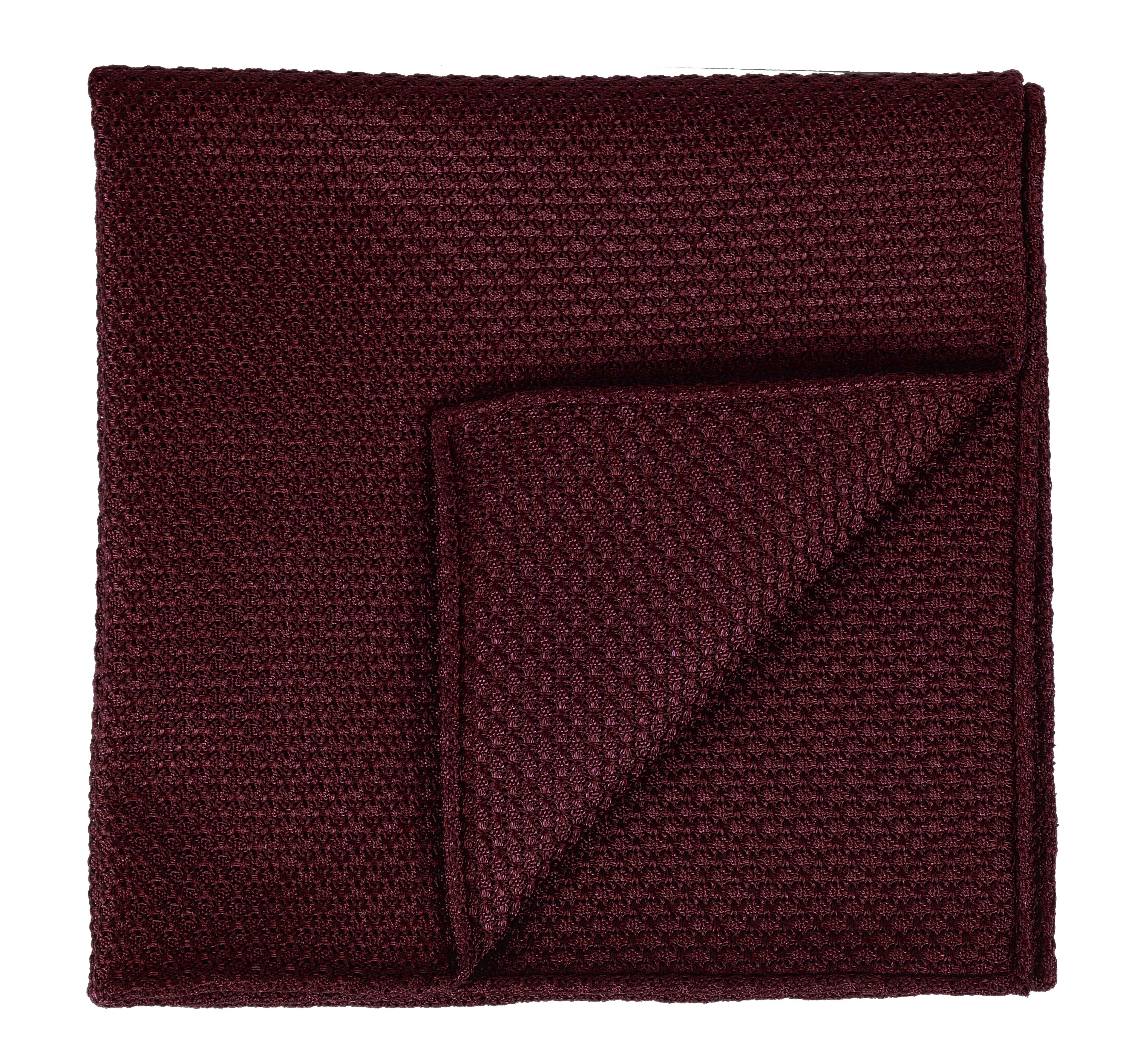 {[en]:Dark Red Grenadine Grossa Silk Pocket Square