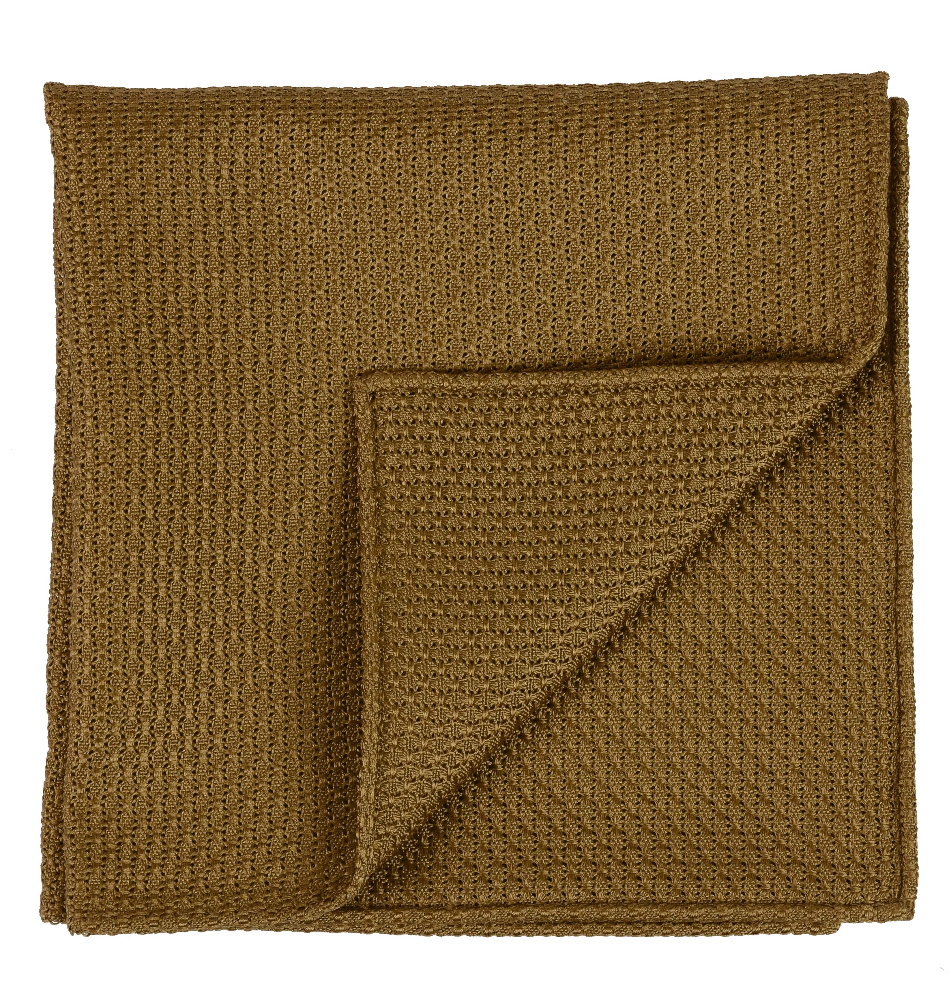 {[en]:Dark Sienna Grenadine Grossa Silk Pocket Square