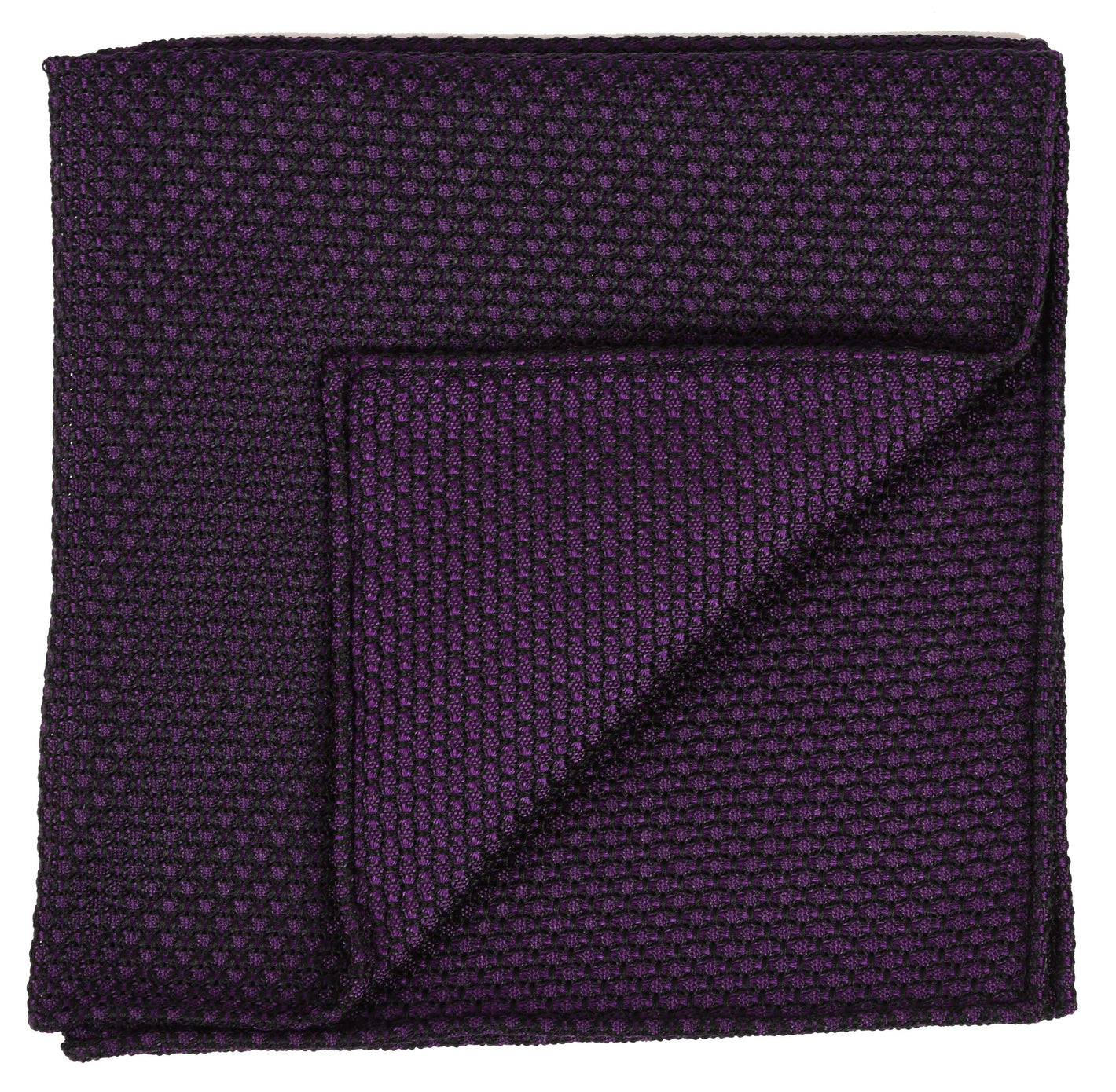{[en]:Dark Purple Grenadine Grossa Silk Pocket Square