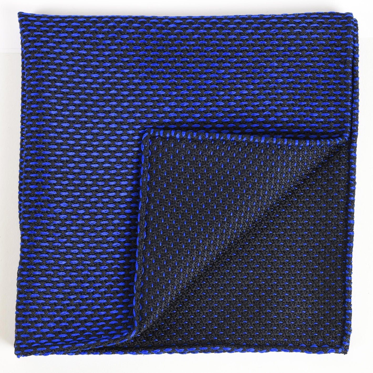 Royal Blue on Midnight Blue Grenadine Pin Dot Silk Pocket Square #4