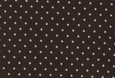 {[en]:White On Bitter Chocolate Printed Pin Dot Silk Tie