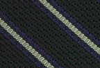 {[en]:Lavender And Soft Green On Forest Green Grenadine Grossa Stripe Silk Tie