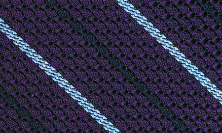 {[en]:Sky Blue And Midnight Blue On Purple Grenadine Grossa Stripe Silk Tie