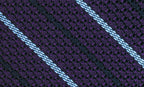 {[en]:Sky Blue And Midnight Blue On Purple Grenadine Grossa Stripe Silk Tie