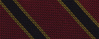 {[en]:Midnight Blue & Yellow Gold Stripes On Red Grenadine Tie