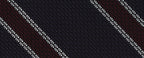 {[en]:Burgundy & White Stripes On Midnight Blue Grenadine Tie