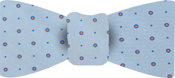 {[en]:Blue & Orange on Light Blue Macclesfield Printed Silk Bow Tie