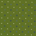 {[en]:Sky Blue, Dark Blue & White on Young Leaf Green Macclesfield Print Silk Tie