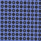 {[en]:Navy Blue, Blue, Chocolate & White on Sky Blue Macclesfield Print Silk Tie