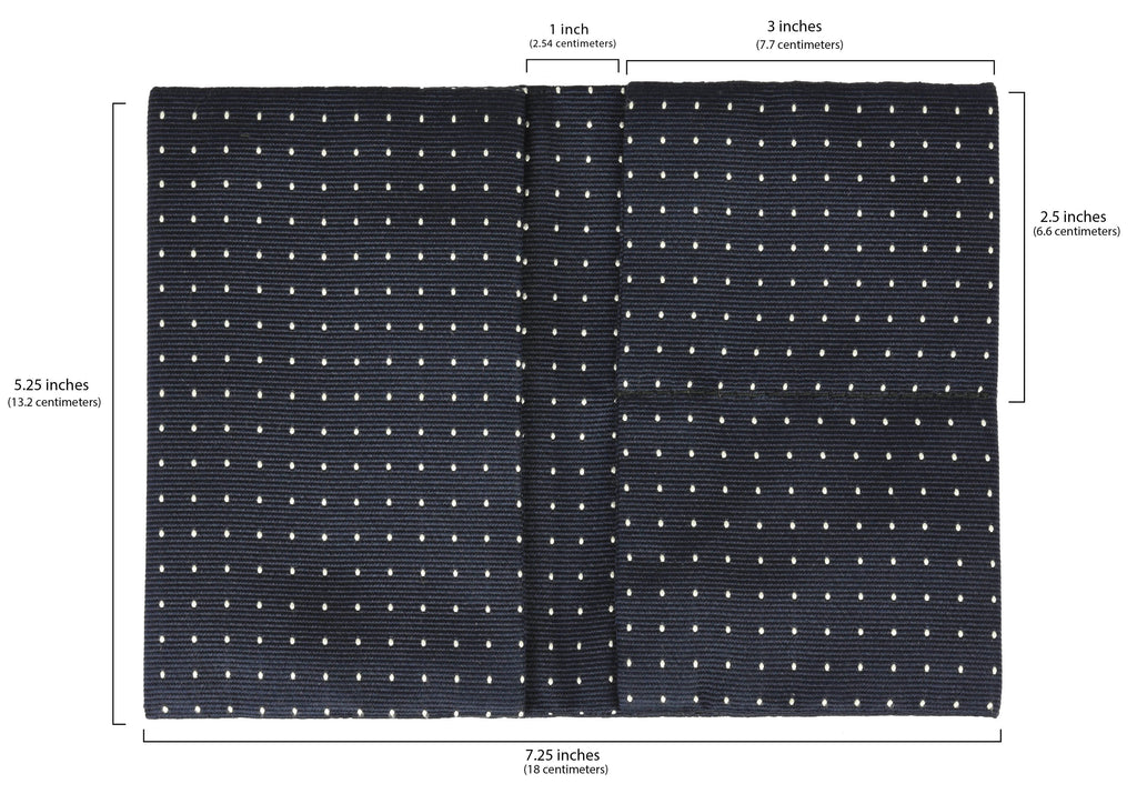 {[en]:White Dots on Dark Navy Pin-Dot Silk Wallet