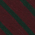 {[en]:Forest Green on Wine Shantung Striped Silk Pocket Square