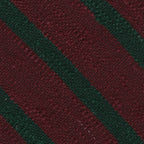 {[en]:Forest Green on Wine Shantung Striped Silk Bow Tie