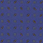 {[en]:Burnt Orange & White on Sky Blue Macclesfield Print Silk Ties