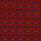 {[en]:Sky Blue, Whit & Black on Red Macclesfield Print Silk Tie