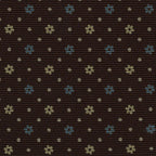 {[en]:Sky Blue, White & Light Yellow on Dark Chocolate Macclesfield Print Silk Tie