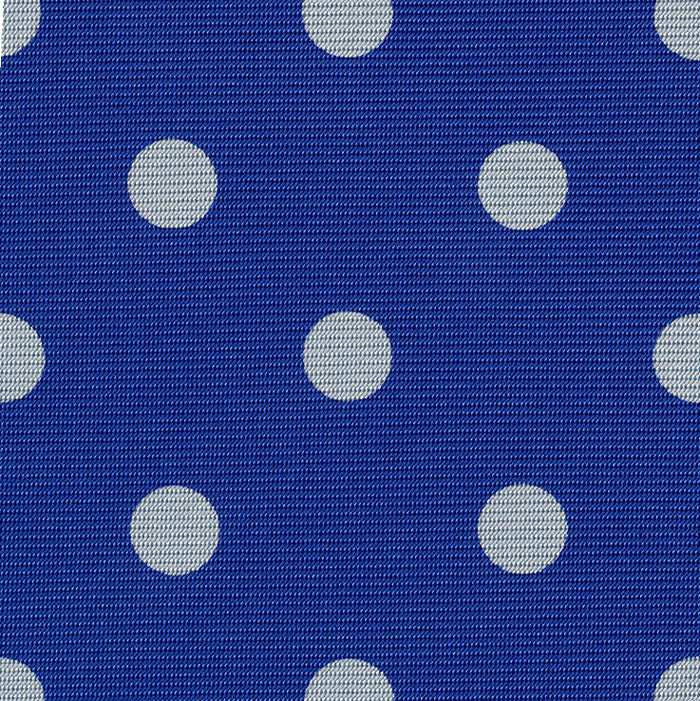 {[en]:White on Royal Blue Macclesfield Print Silk Tie