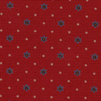 {[en]:Sky Blue, Burnt Orange & White on Red Macclesfield Print Silk Tie