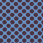 {[en]:Red, Royal Blue & Soft Pink on Sky Blue Macclesfield Print Silk Ties