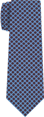 {[en]:Red, Royal Blue & Soft Pink on Sky Blue Macclesfield Print Silk Ties
