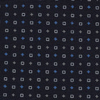 {[en]:Sky Blue & Off-White on Midnight Blue Macclesfield Print Silk Tie