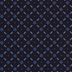 {[en]:Sky Blue & White on Midnight Blue Macclesfield Print Silk Tie