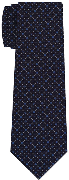 {[en]:Sky Blue & White on Midnight Blue Macclesfield Print Silk Tie