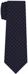 {[en]:Sky Blue & White on Midnight Blue Macclesfield Print Silk Tie