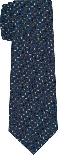 {[en]:Off-White & Red on Dark Blue Macclesfield Print Silk Tie