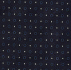 {[en]:Sky Blue & Off-White on Midnight Blue Macclesfield Print Silk Tie