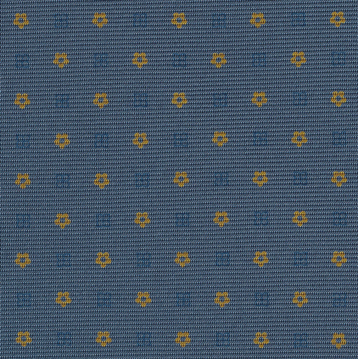 {[en]:Blue & Gold on Slate Blue Macclesfield Print Silk Tie