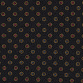 {[en]:Sky Blue, Gold & Red on Black Macclesfield Print Silk Pocket Square