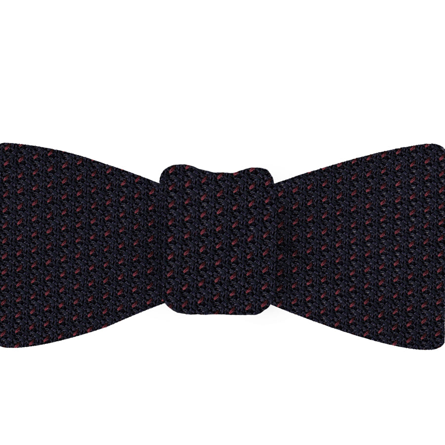 {[en]:Dark Red on Midnight Blue Grenadine Pin Dot Silk Bow Tie