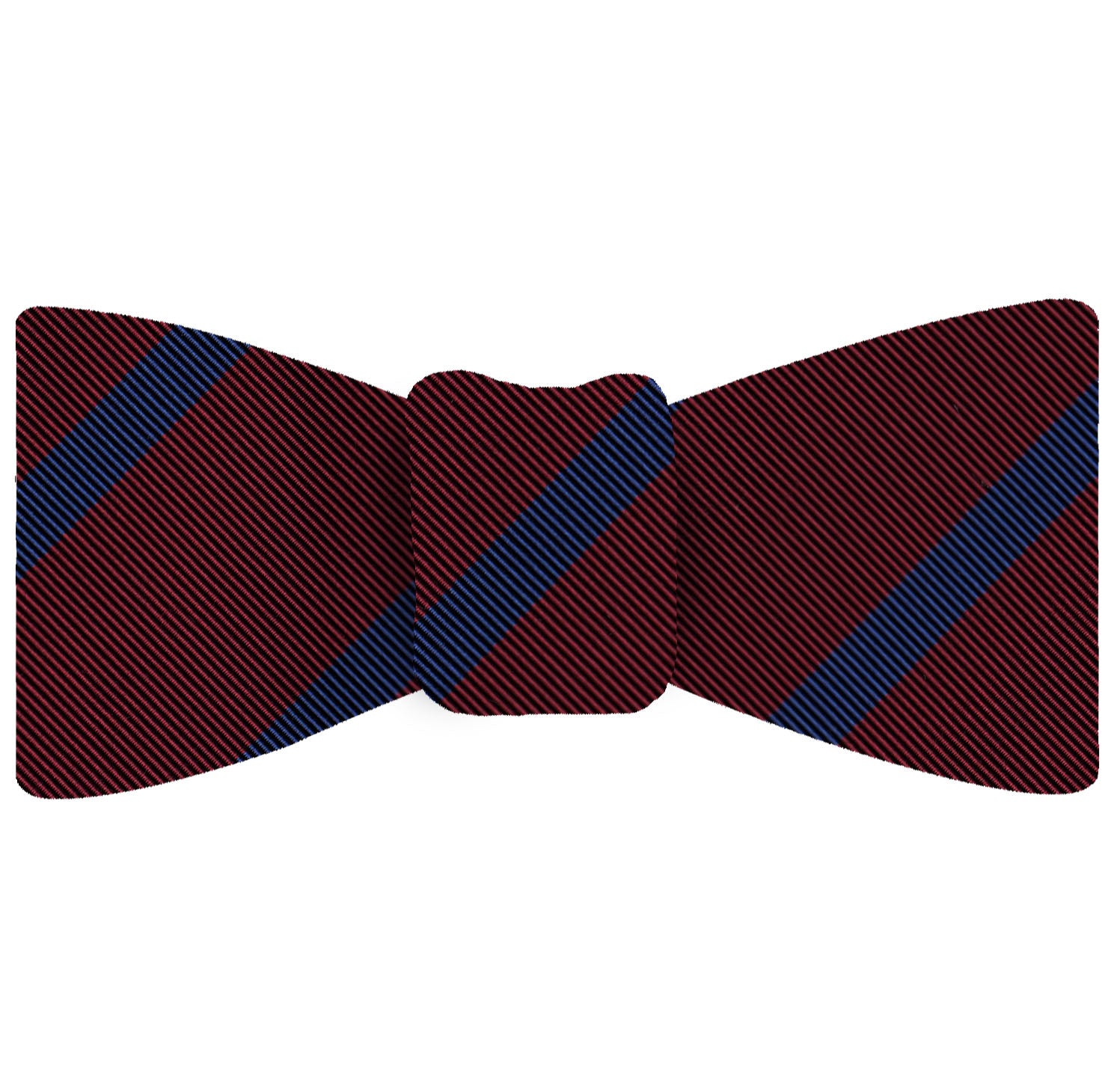 {[en]:Blue on Dark Red Mogador Striped Bow Tie