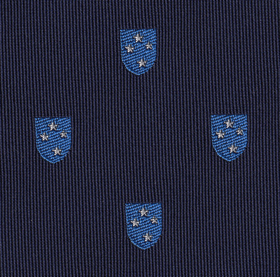 다크 네이비 블루 아메리칸 디비전 실크 포켓 스퀘어 AMP-4 (화이트 & 블루)