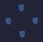 ダークネイビーブルーのアメリカンディビジョン シルクポケットスクエア（ホワイト＆ブルー） AMP-4