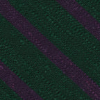 {[en]:Purple on Forest Green Shantung Striped Silk Bow Tie