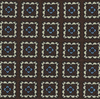 {[en]:Sky Blue & Off-White on Chocolate Macclesfield Print Silk Tie