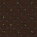 {[en]:Sky Blue, Blue & Yellow on Chocolate Macclesfield Print Silk Pocket Square