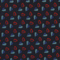 {[en]:Sky Blue, Blue & Red on Midnight Blue Macclesfield Print Silk Pocket Square