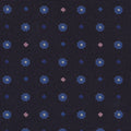 {[en]:Sky Blue, Blue, White & Soft Pink on Midnight Blue Macclesfield Print Silk Pocket Square