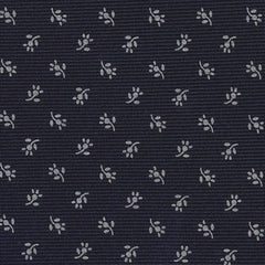 White on Midnight Blue Macclesfield Print Silk Bow Tie #MCBT-426