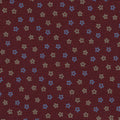{[en]:Sky Blue & Cream on Burgundy Macclesfield Print Silk Pocket Square