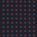 {[en]:Sky Blue & Red on Midnight Blue Macclesfield Print Silk Pocket Square