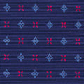 Powder Blue & Fuchsia on Navy Blue Macclesfield Print Pattern Silk