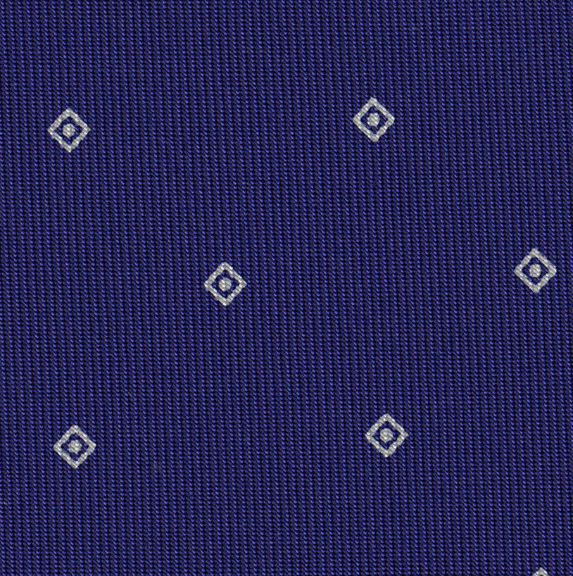 Off-White on Dark Purple Macclesfield Print Pattern Silk