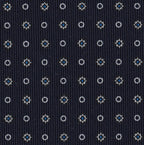 {[en]:Off-White & Sky Blue on Midnight Blue Macclesfield Print Pattern Silk Tie