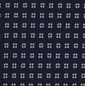 White on Midnight Blue Macclesfield Print Pattern Silk