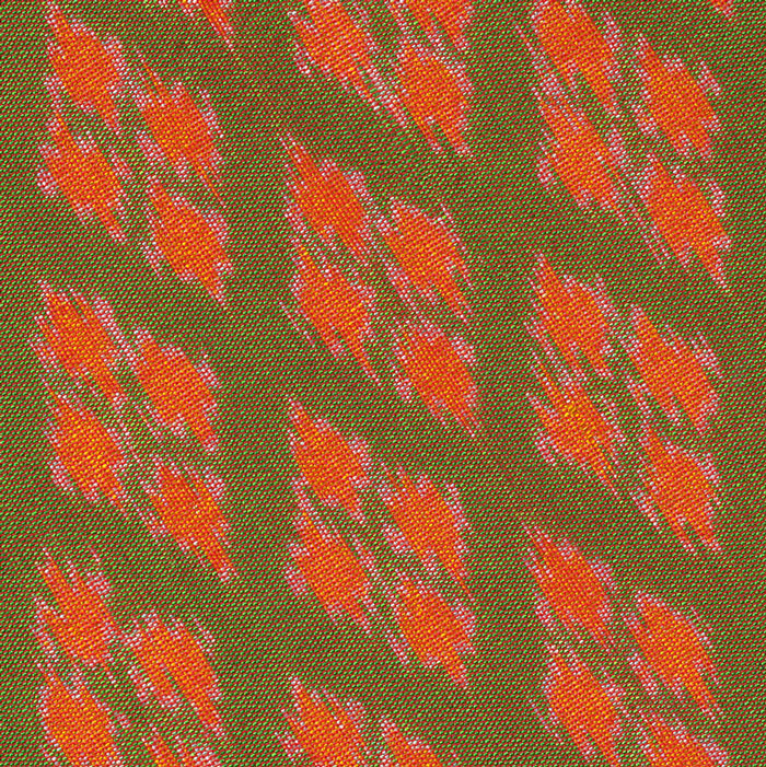 {[en]:Orange on Lime Green with Pink Mudmee Silk Tie